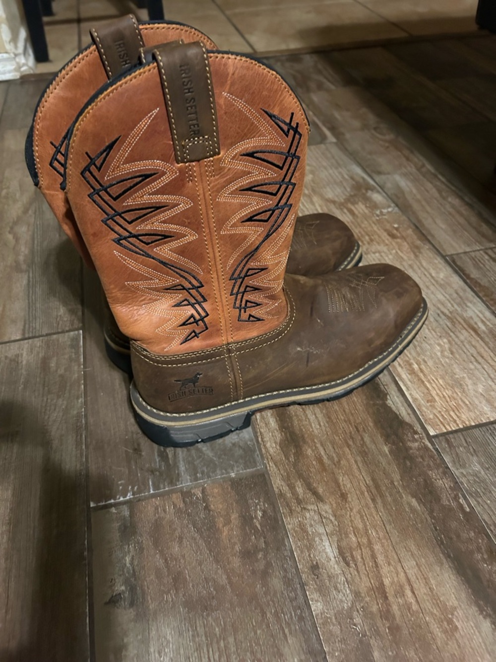 New Ariat Irish Setter Brown Boots with Black and Red Outsoles - Picture 3 of 12